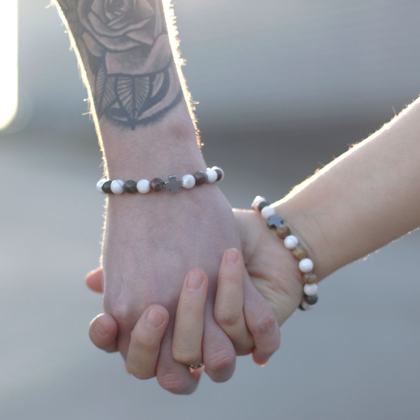 Set de 2 Pulseras de Amatista y Cuarzo Rosa – Amor y Calma Interior