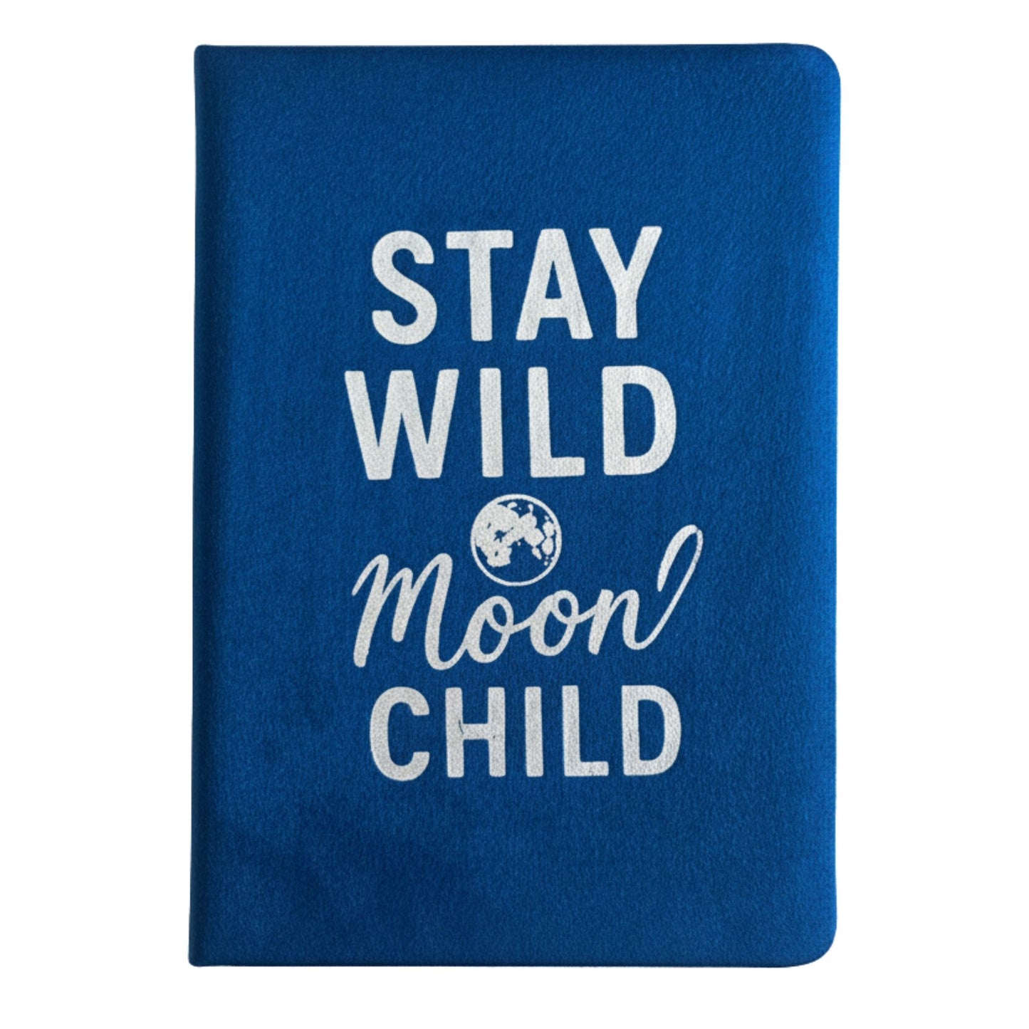 Cuaderno de Terciopelo Azul Oscuro – 80 Páginas – Diario Inspirador con Mensaje Lunar