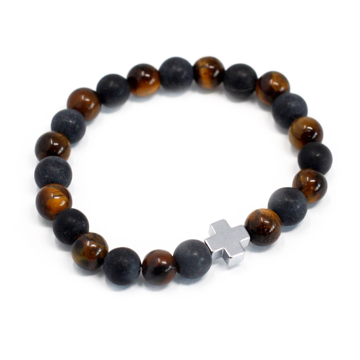 Set de 2 Pulseras de Ojo de Tigre y Blackstone – Fuerza y Protección