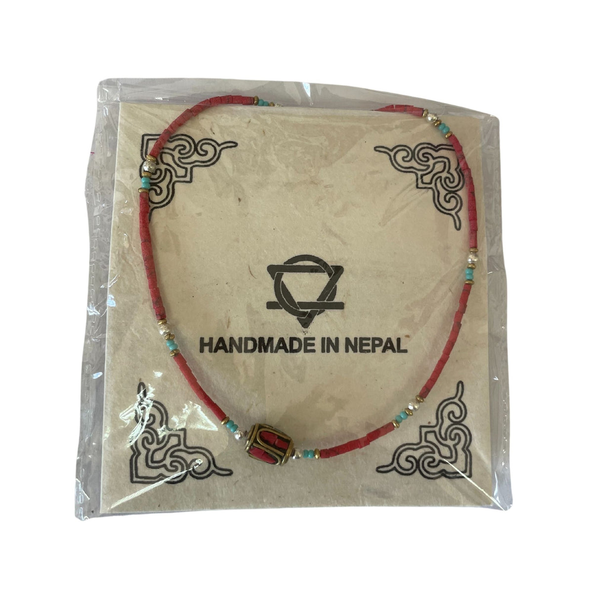 Collar Nepalí de Gemas Extrafinas – Coral Tribal 43 cm