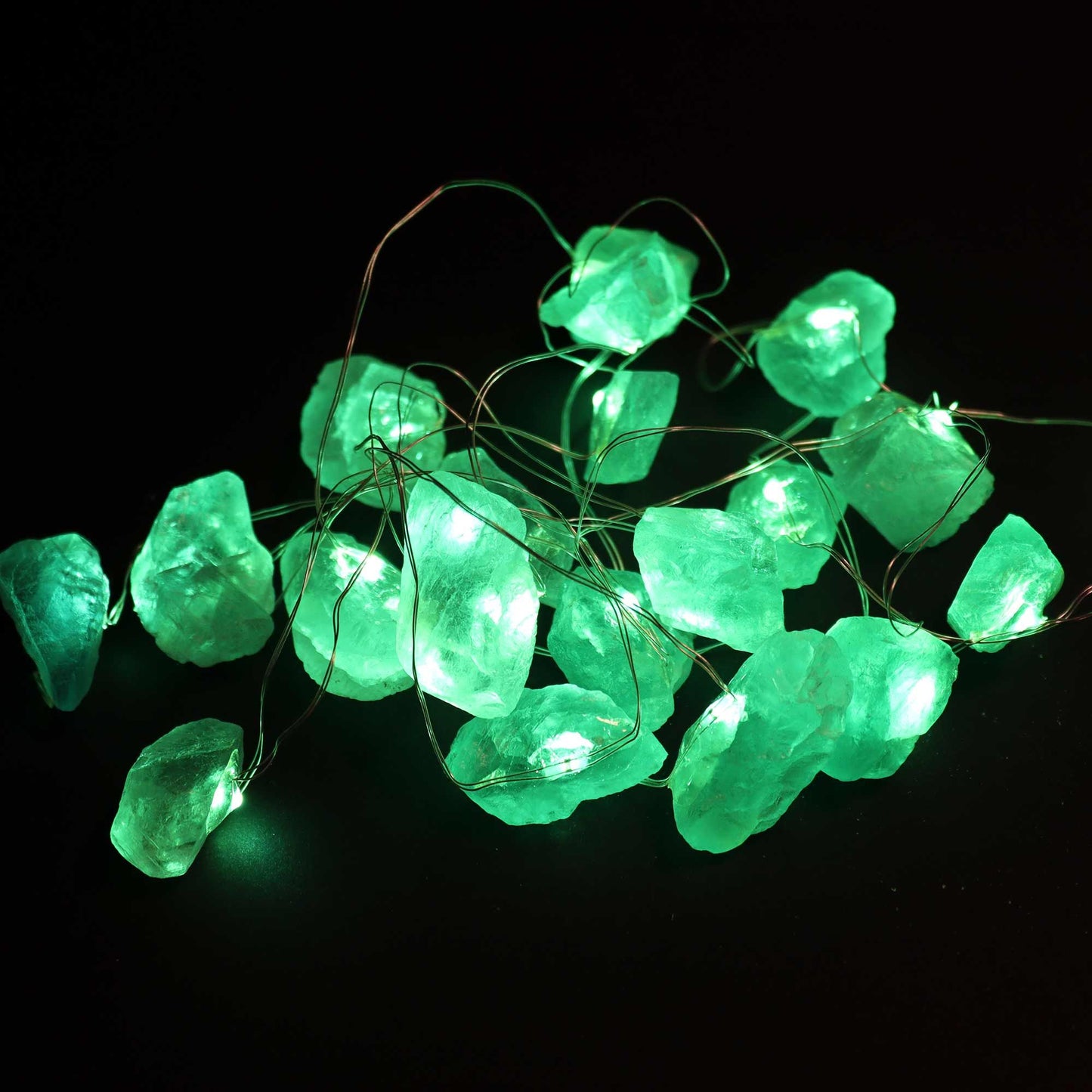 Luces Encantadas con Piedras de Jade – Decoración Natural y Armonizante