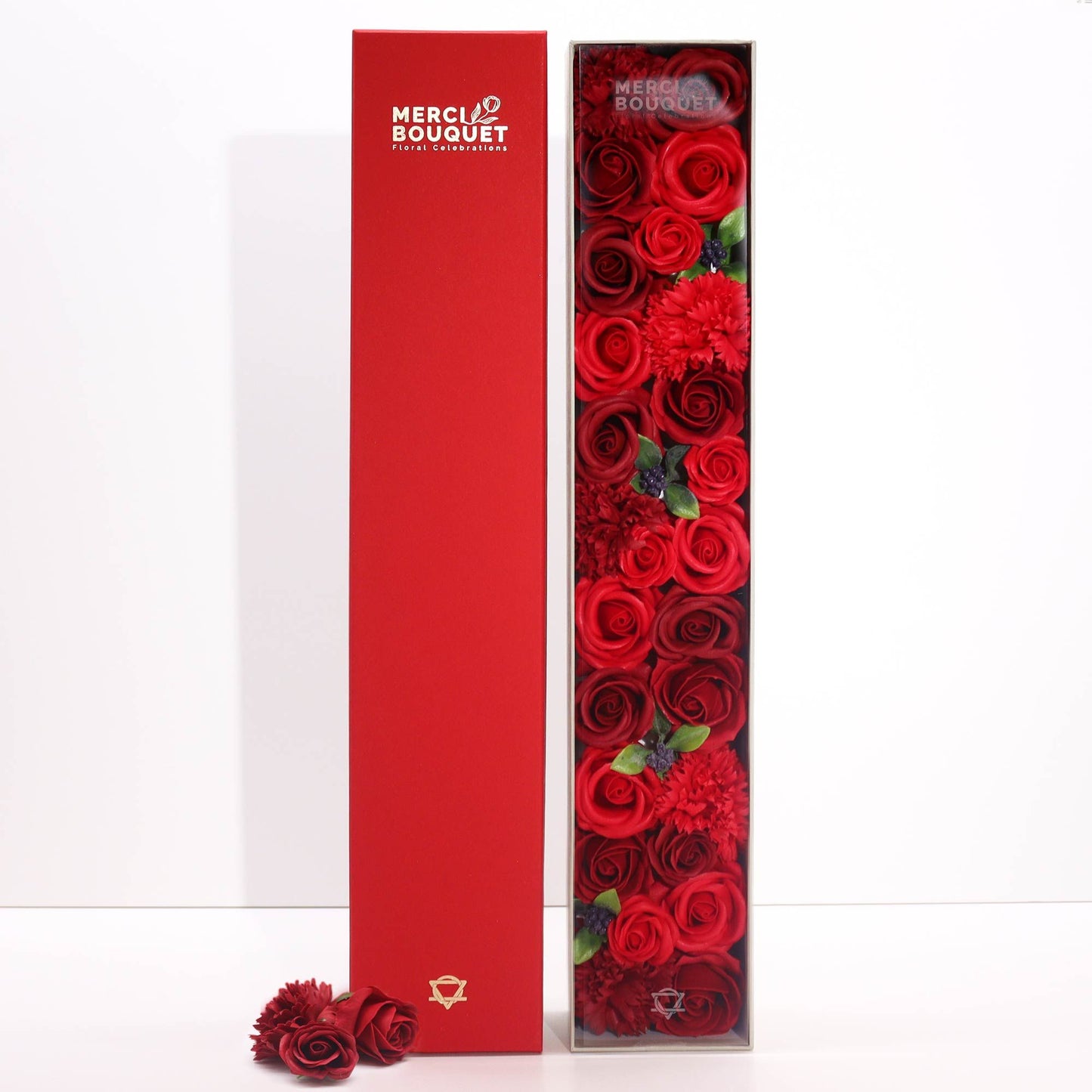 Caja Rosas de Jabón Rojas