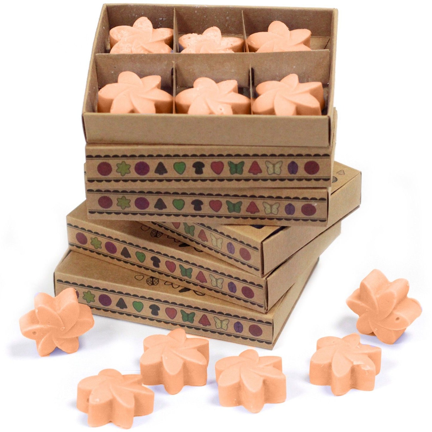 Caja de 6 ceras de soja aromáticas Tuberosa – Aroma floral intenso