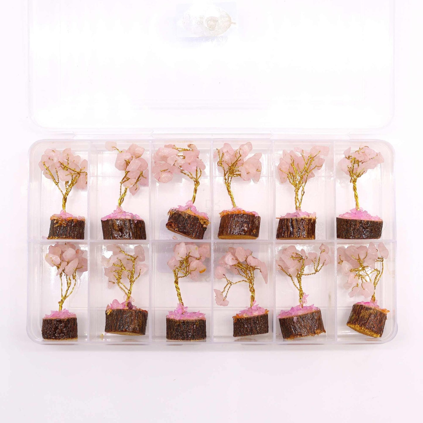 Mini árbol cuarzo rosa