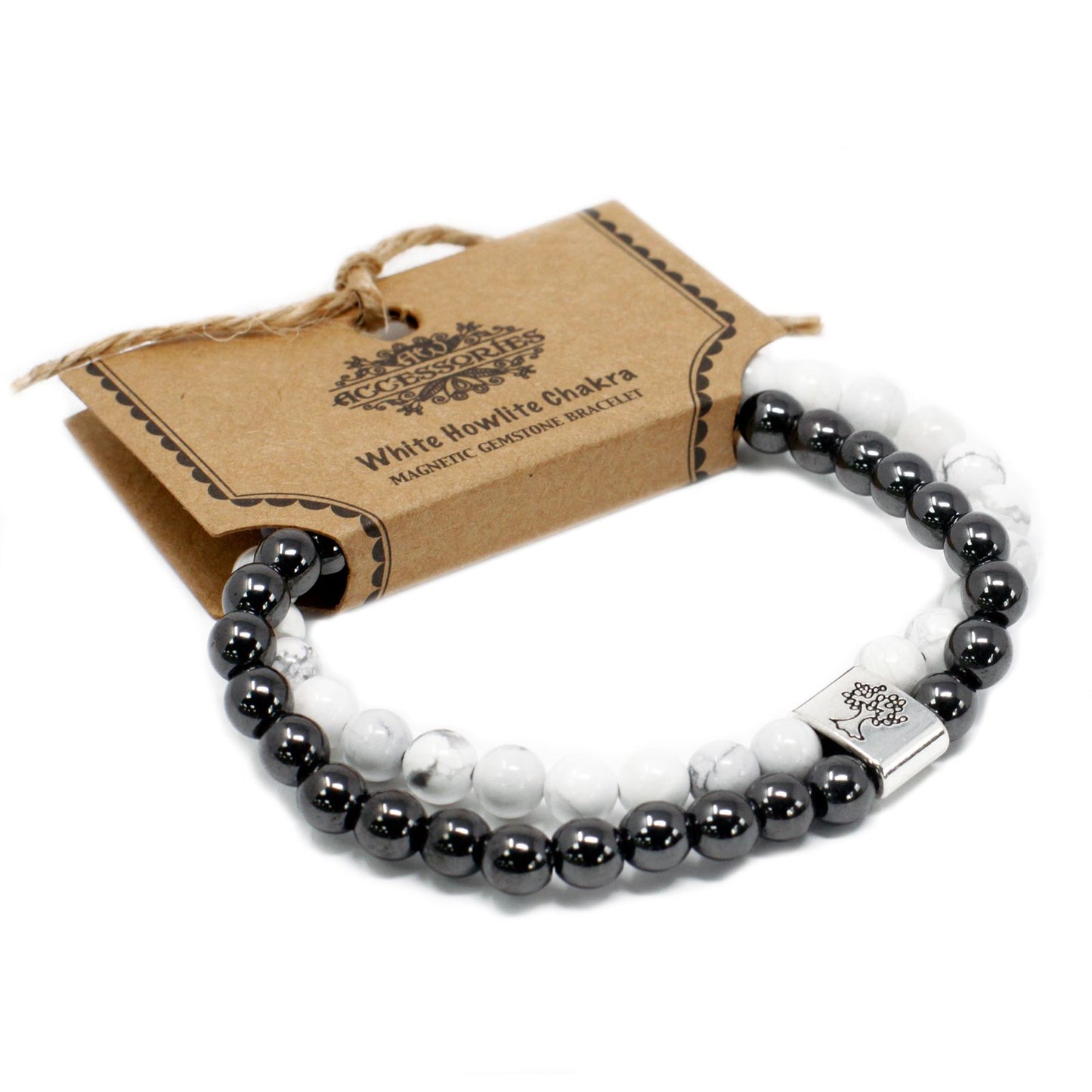 Pulsera de Piedras Magnéticas – Howlita Blanca