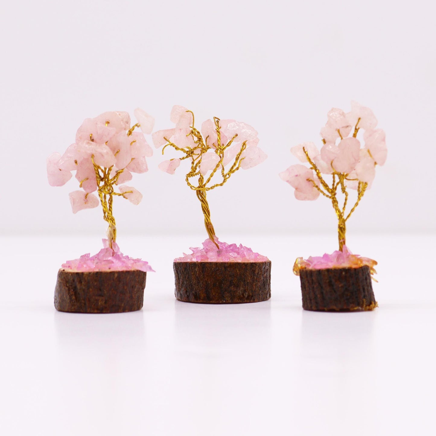 Mini árbol cuarzo rosa