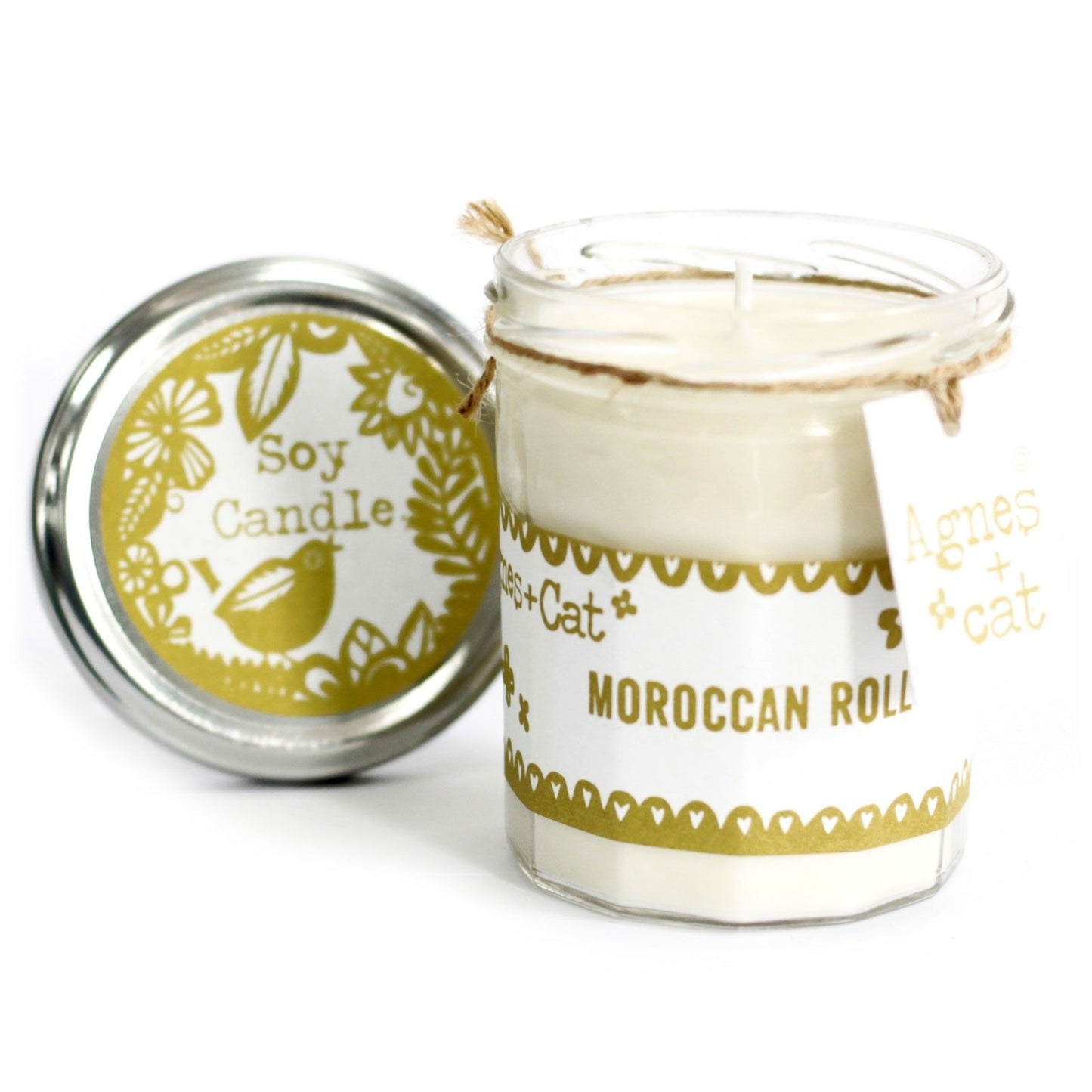 Vela en bote de cristal Rollo Marroquí · Agnes & Cat
