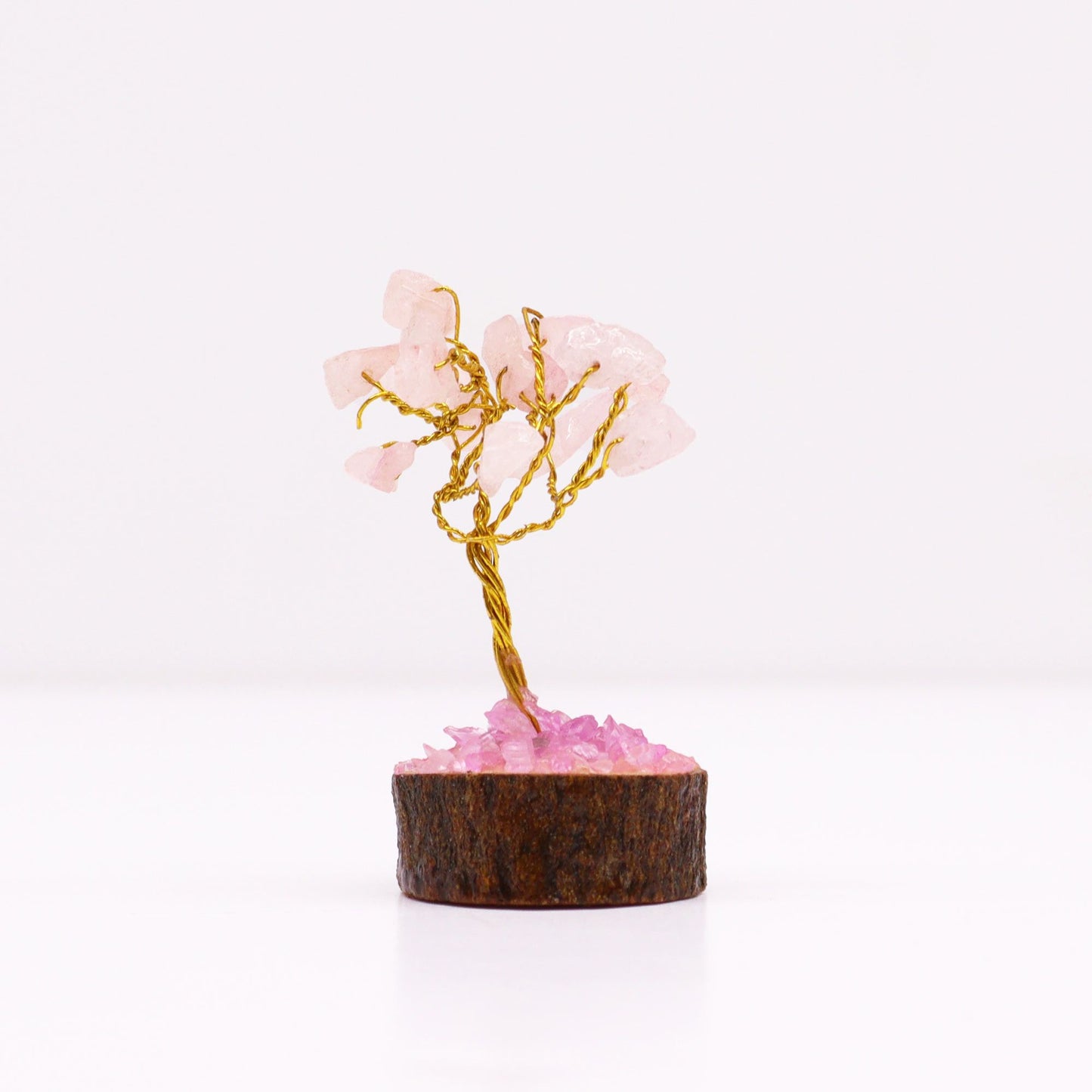 Mini árbol cuarzo rosa