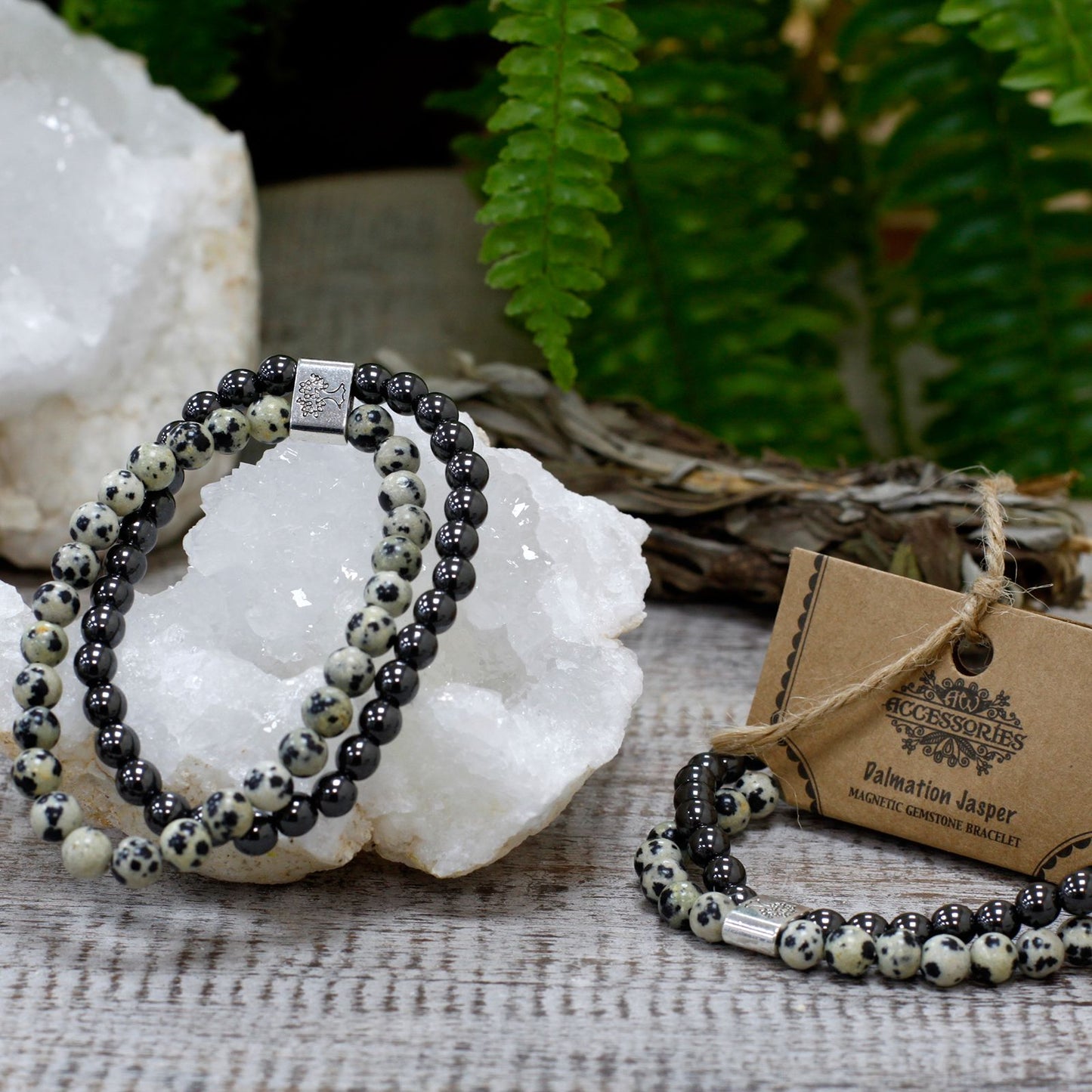 Pulsera de Piedras Magnéticas – Jaspe Dálmata