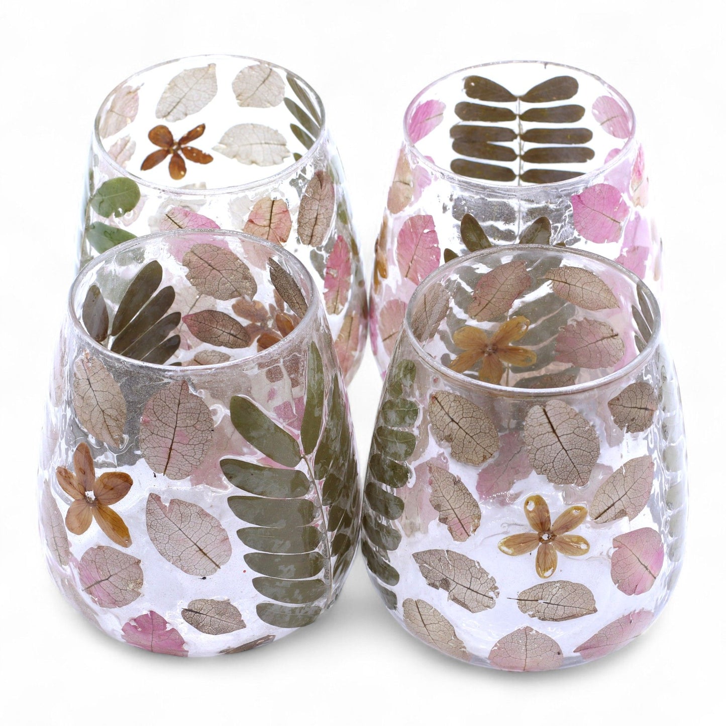 Portavelas de vidrio floral natural – Jarrón Margarita