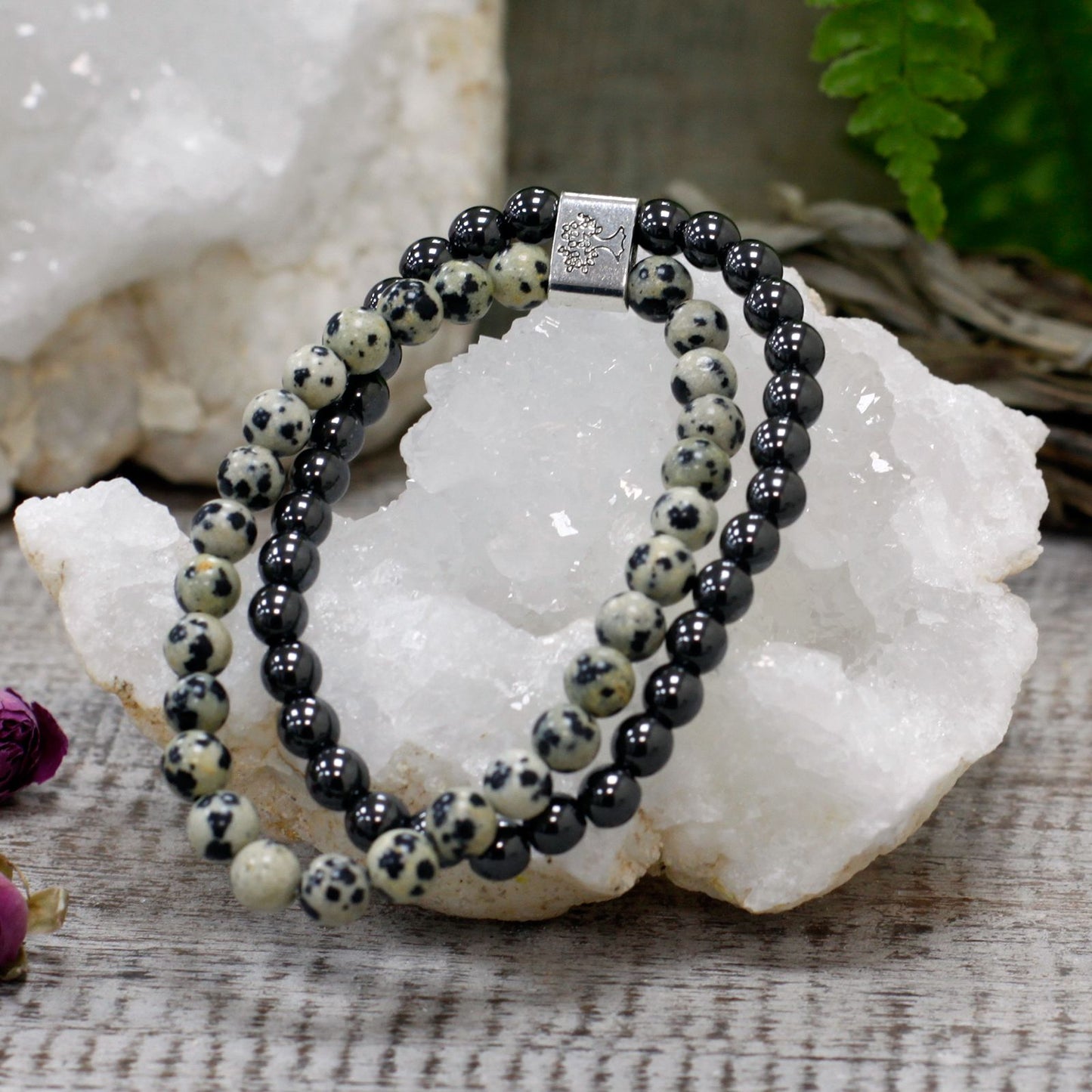 Pulsera de Piedras Magnéticas – Jaspe Dálmata