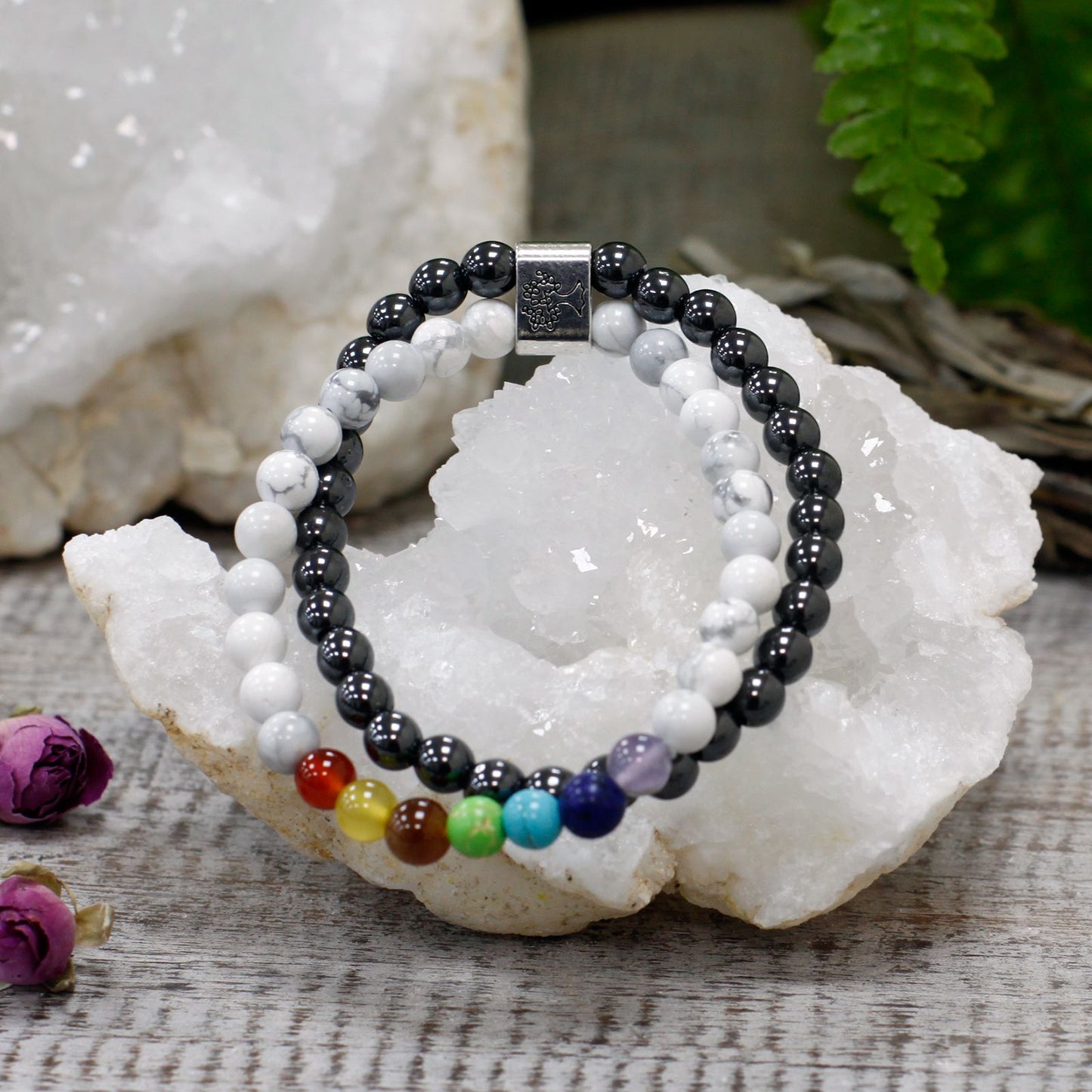 Pulsera de Piedras Magnéticas – Howlita Blanca