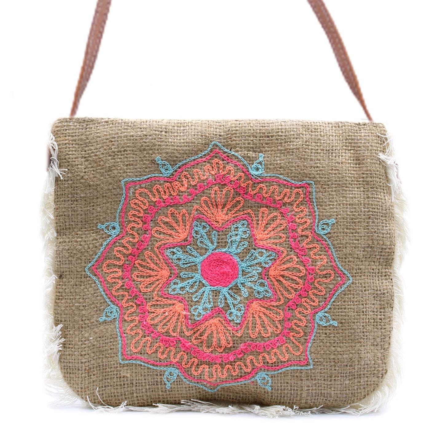 Bolso de Yute con Bordado Mandala – Estilo Artesanal