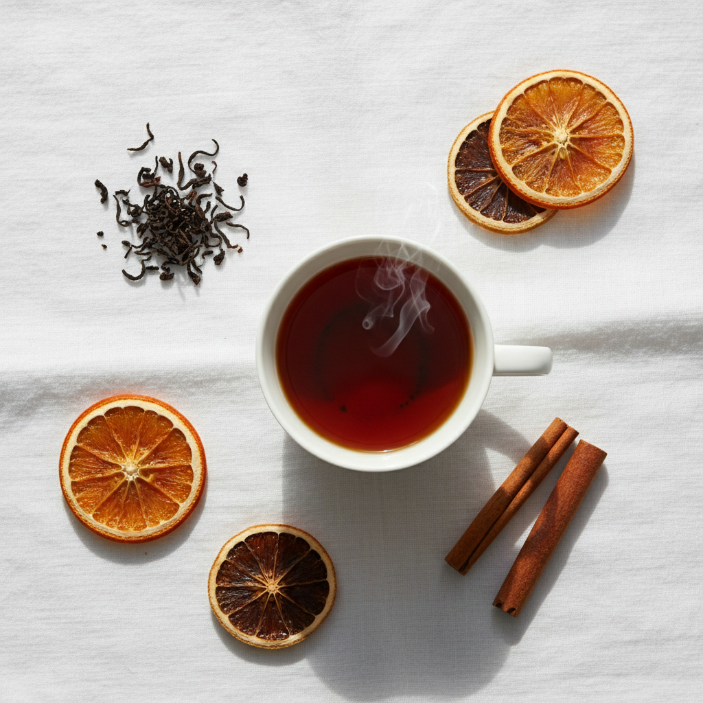 Flatlay té luminoso