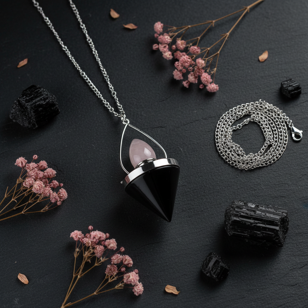 Linterna Ágata Negra – flat lay