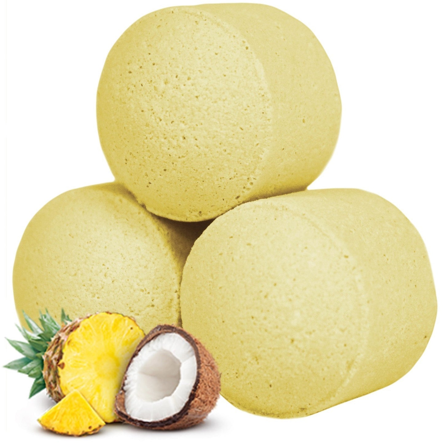 imagen de mini bombitas de baño, olor a piña colada