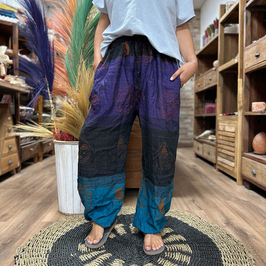 Pantalón de Algodón con Cintura Alta – Estilo Himalaya en Morado