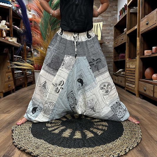 Pantalón Aladino de Algodón – Estilo Himalaya Gris | Libertad y Elegancia