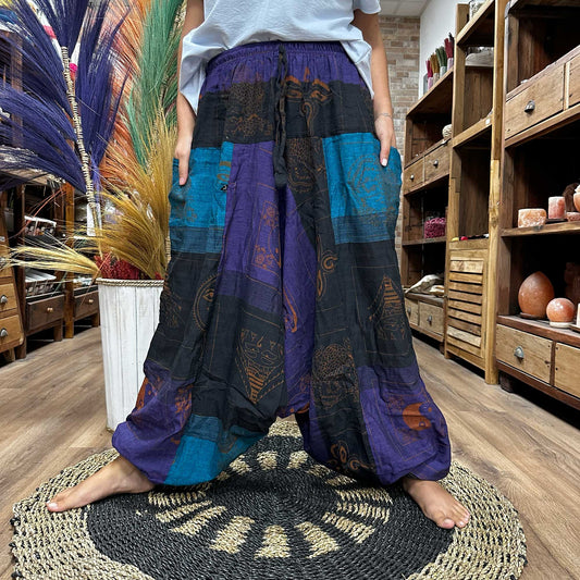 Pantalón Aladino Himalaya – Estilo Festival en Morado | 100% Algodón