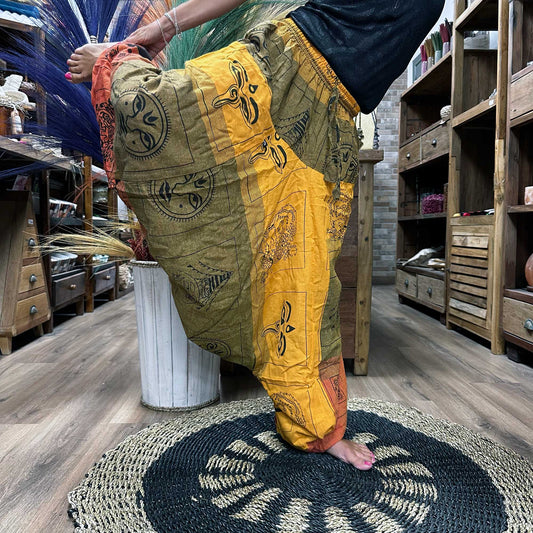 Pantalón Aladino Himalaya Naranja – Estilo Festival & Yoga | 100% Algodón