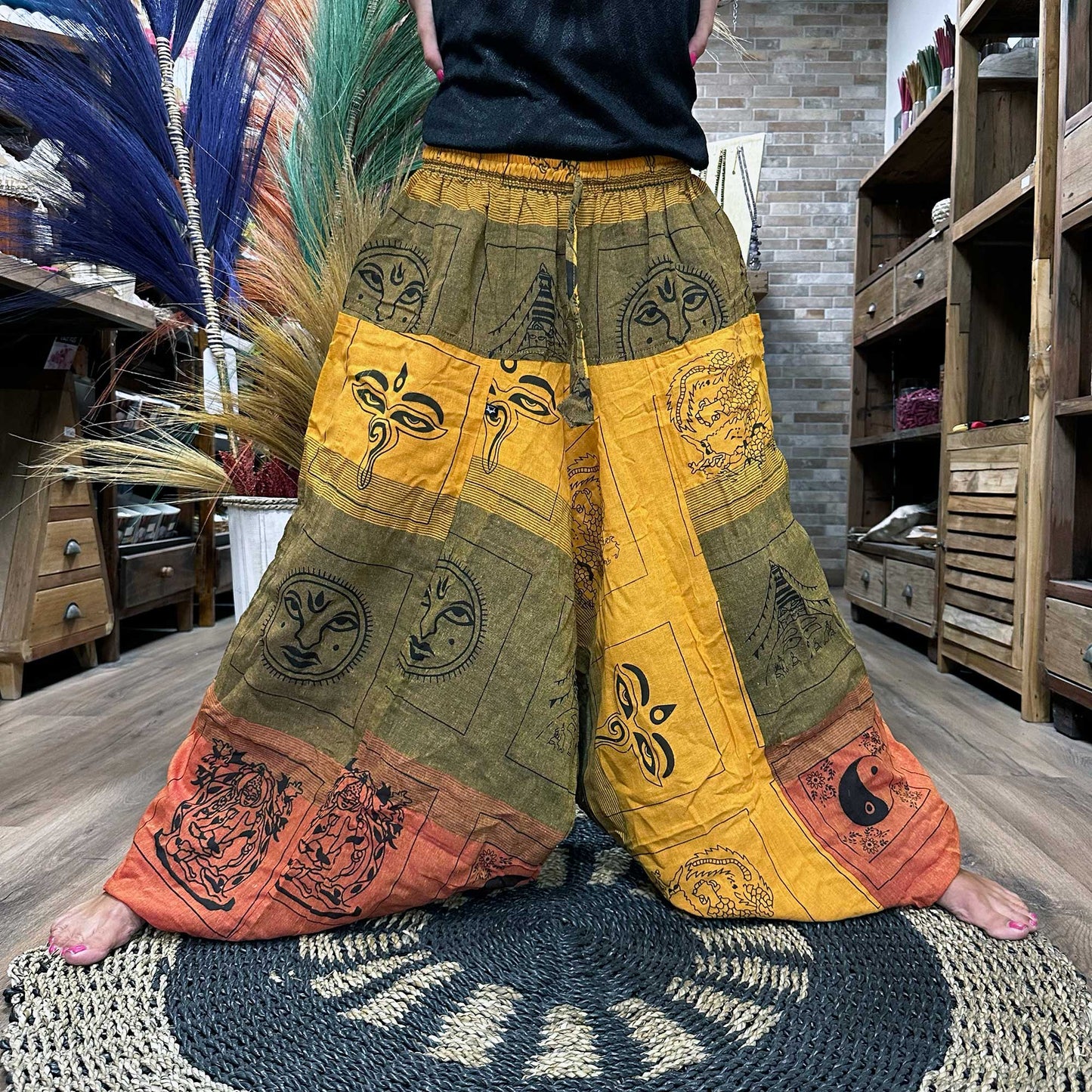 Pantalón Aladino Himalaya Naranja – Estilo Festival & Yoga | 100% Algodón